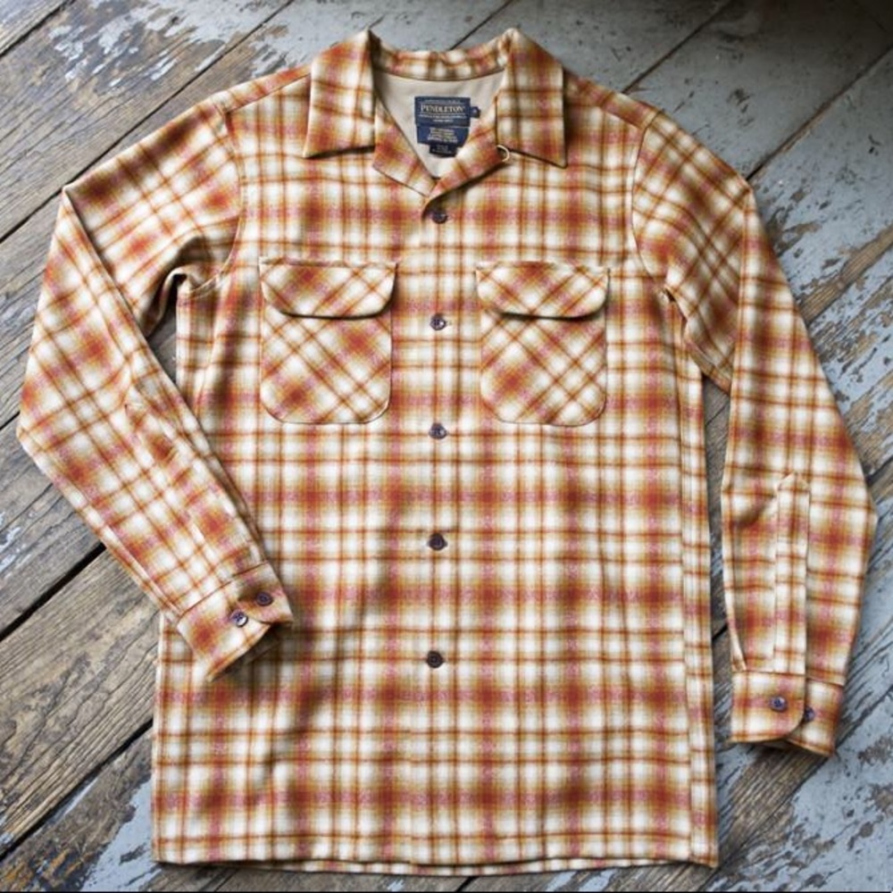 Pendleton Board Shirt, Cream & Red, Small
